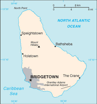 Barbados map