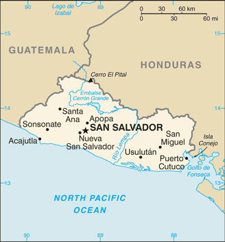 El Salvador map