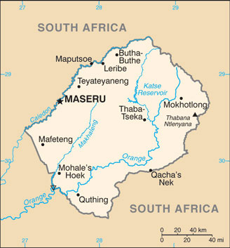 Lesotho map