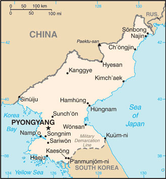 North Korea map